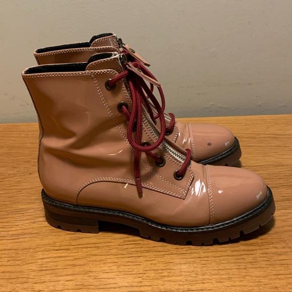 Shiny pink combat boots by AGL Italy - Picture 4 of 10